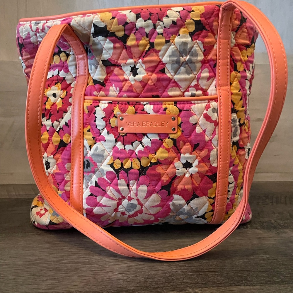 Vera Bradley Vibrant Pink and Orange Floral Tote